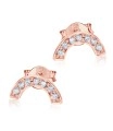 Semicircle CZ Stone Silver Ear Stud STS-5105